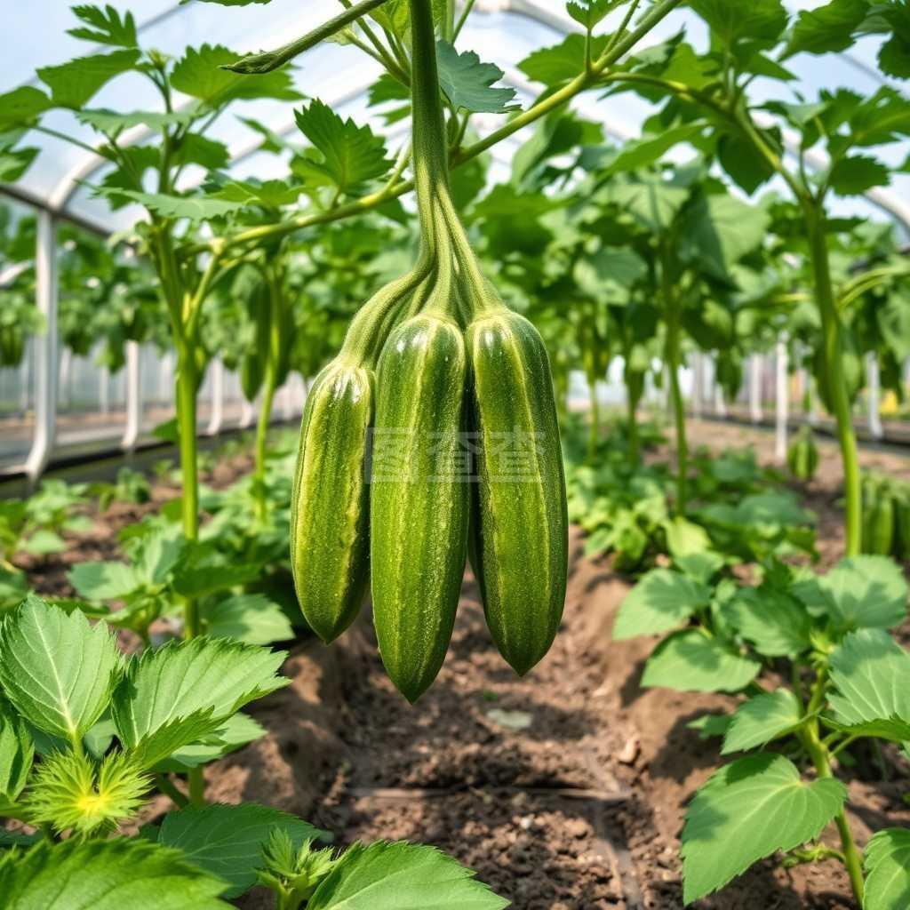 种植在温室中的黄瓜,健康的蔬菜,不含农药,有机产品。